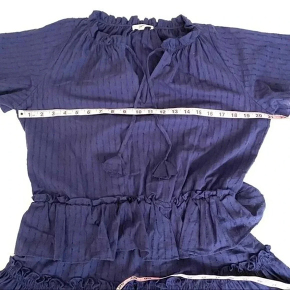 NEW 8apart Simone Tiered Ruffle Mini Dress Navy - Picture 7 of 16